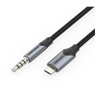 Cable conversor estéreo vention bdgbf/ microusb macho - jack 3.5 macho/ 1m/ negro