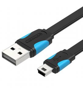 Cable usb 2.0 vention vas-a14-b150/ mini usb macho - usb macho/ hasta 10w/ 480mbps/ 1.5m/ azul y negro