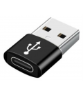 ADAPTADOR GEMBIRD USB AM A TIPO C HEMBRA, NEGRO