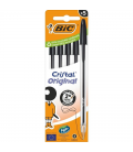 Caja de bolígrafos de tinta de aceite bic cristal original 516345/ 5 unidades/ negros