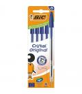 Caja de bolígrafos de tinta de aceite bic cristal original 516344/ 5 unidades/ azules