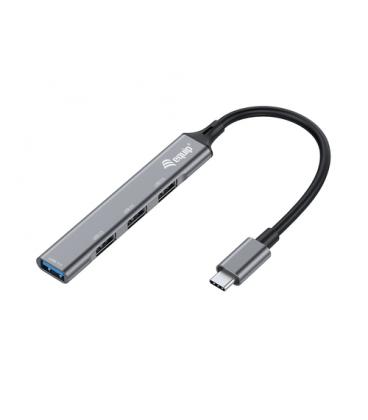 Hub usb tipo c equip life 1 x usb tipo c - 3 x usb 2.0 - aluminio