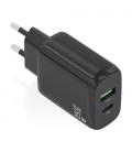 Cargador gan de pared aisens a110-0924/ 1xusb tipo-c/ 1xusb/ 30w/ negro