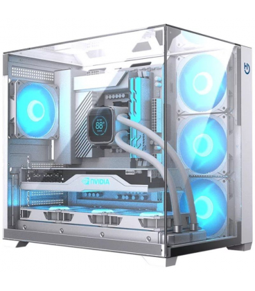 Caja gaming semitorre hiditec sky/ blanco