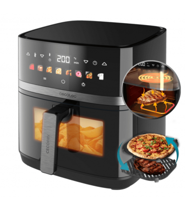 Cecotec Cecofry&Grill Duoheat 8000 Freidora de Aire con Doble Resistencia 8 Litros y 2200W Negra