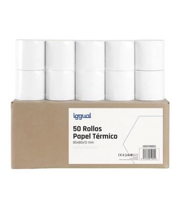 Iggual caja 50 rollos papel térmico 80x80x13 mm