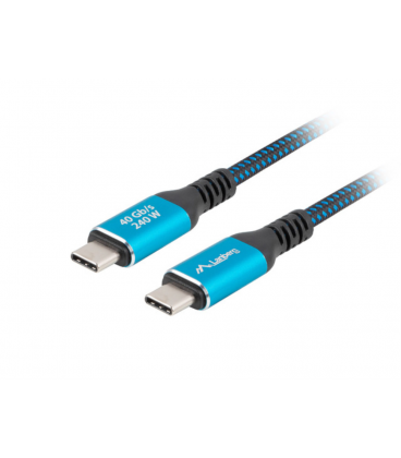 CABLE USB-C 4.0 LANBERG MACHO/MACHO 1.5M 240W 8K 60HZ NEGRO/AZUL