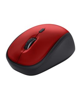 Ratón mini inalámbrico trust yvi+ silent/ hasta 1600 dpi/ rojo