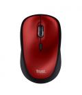 Ratón mini inalámbrico trust yvi+ silent/ hasta 1600 dpi/ rojo